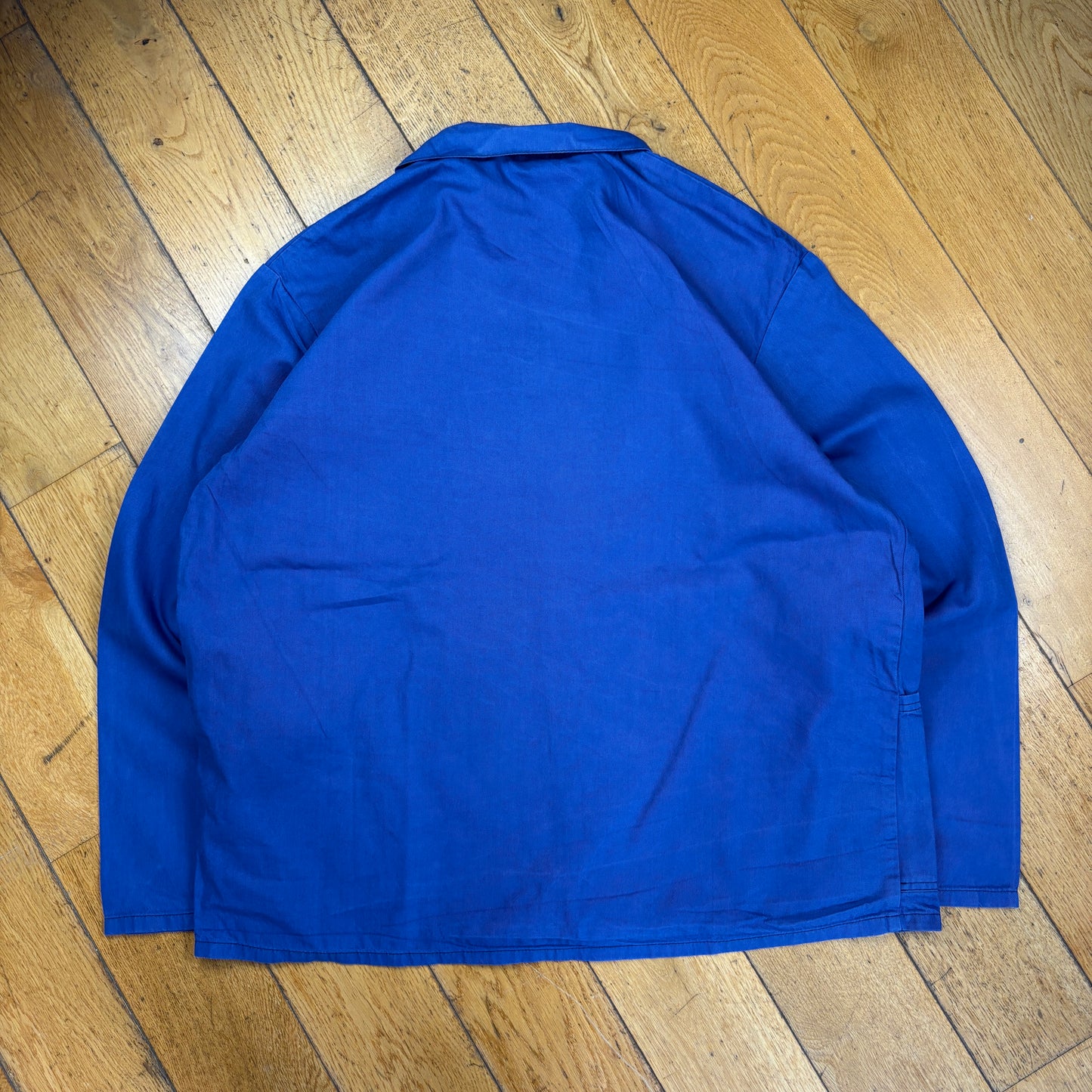 Vintage French Chore Workwear Jacket Blue Overcoat - XXL