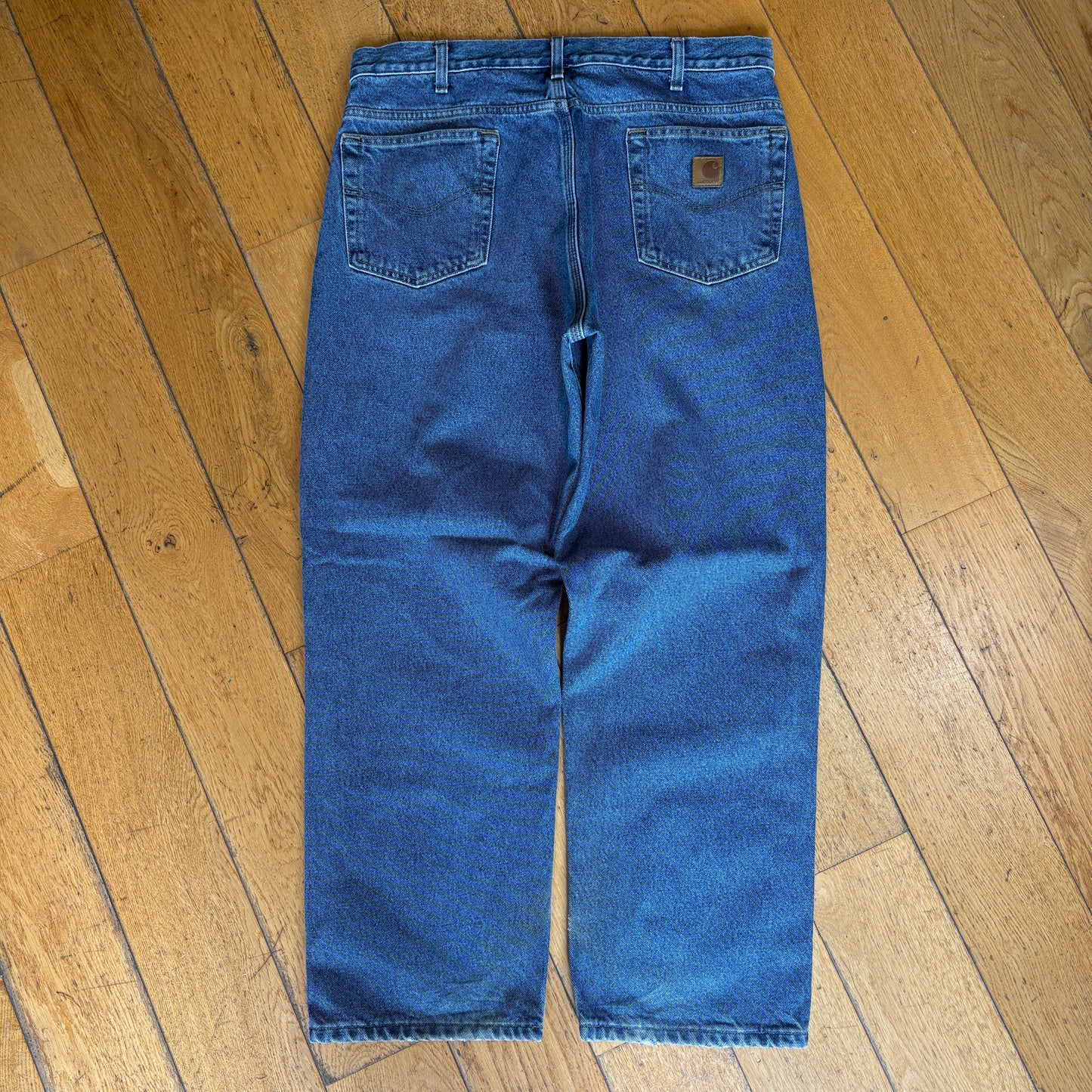 Vintage Carhartt Blue Blanket Lined Workwear Carpenter Baggy Jeans - 36