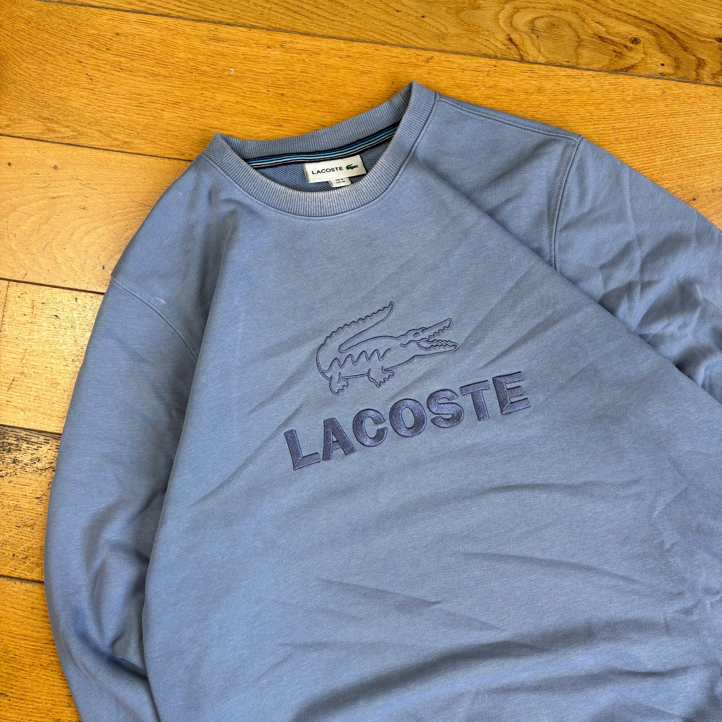 Vintage Lacoste Blue Embroidered Sweatshirt - M