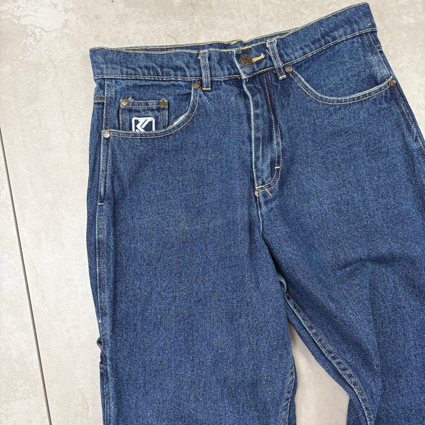 Vintage Karl Kani Embroidered Hip Hop Tapered Blue Jeans - 30