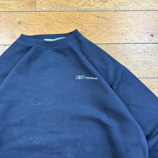 Vintage Reebok Navy Embroidered Sweatshirt - XL