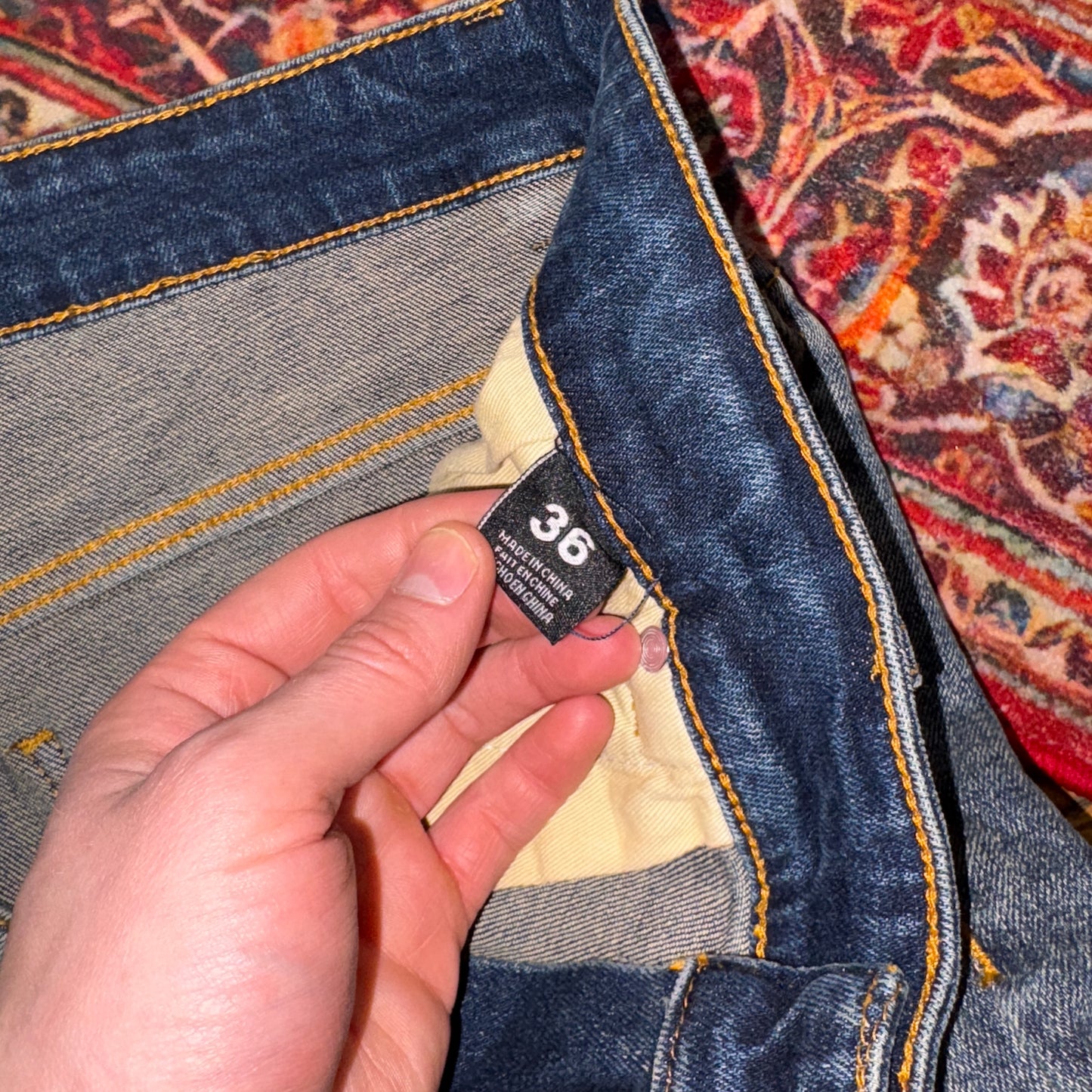 Vintage Blue Distressed Grunge Slim Blue Y2K Jeans - 38L