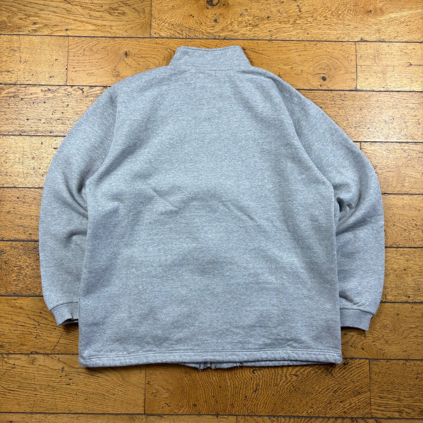 Vintage Nike Grey Zip Embroidered Sweatshirt - M