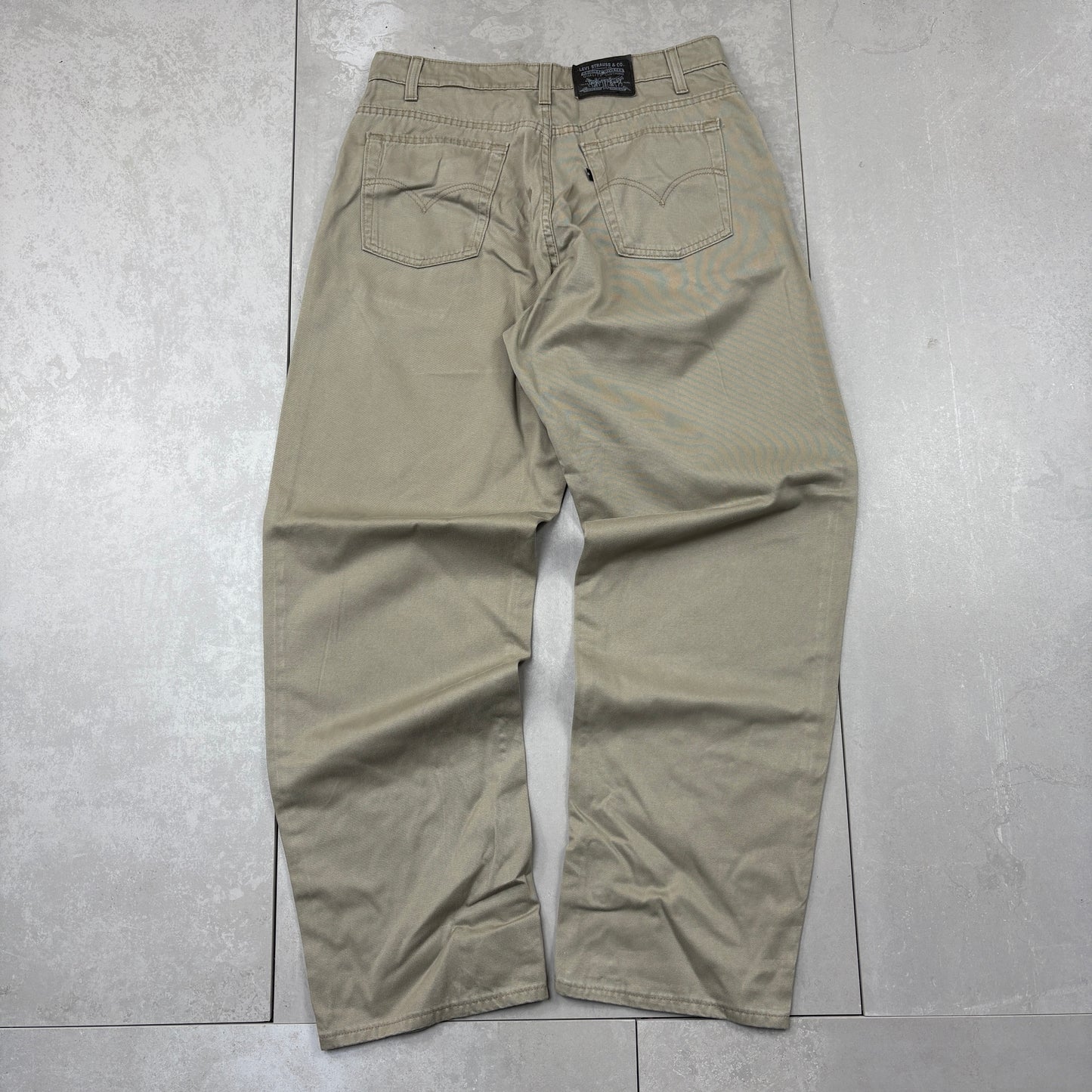 Vintage Levis Baggy Cream Chinos Trousers Jeans - 34