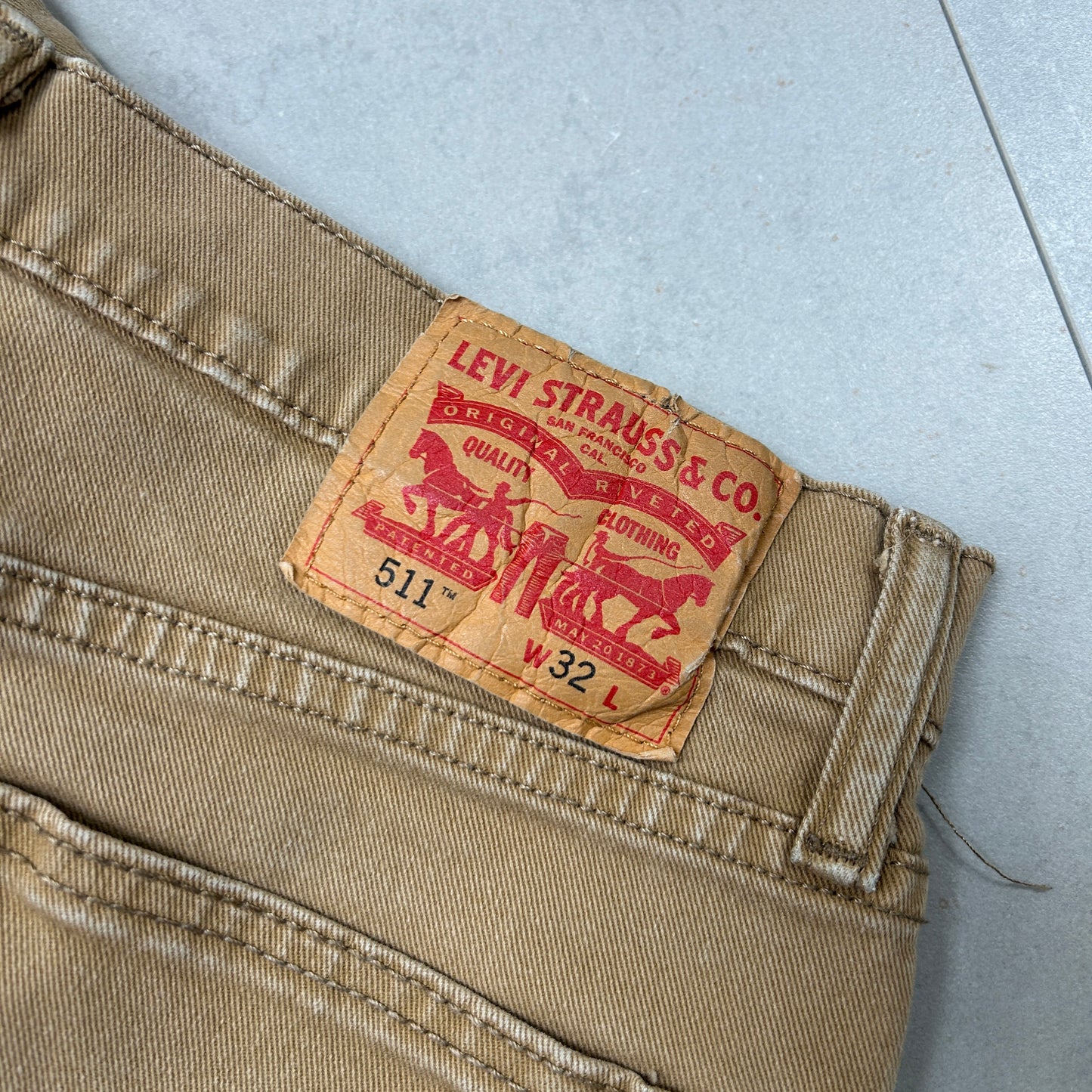 Vintage Levis 511 Slim Denim Brown Shorts - 32