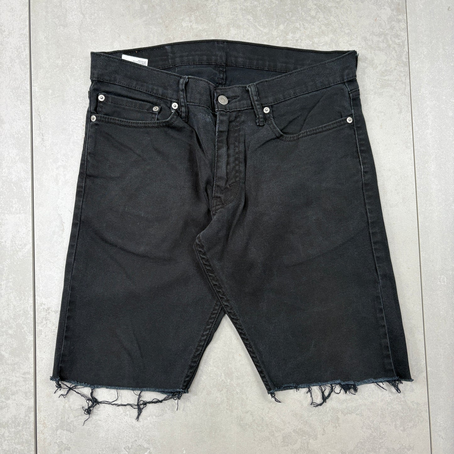 Vintage Levis 514 Black Denim Shorts - 34