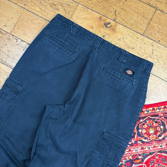 Vintage Dickies 874 Cargo Black Baggy Skate Trousers - 36