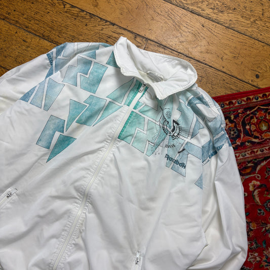 Vintage Reebok White Tracksuit Track Shell Windbreaker Jacket - 2XL