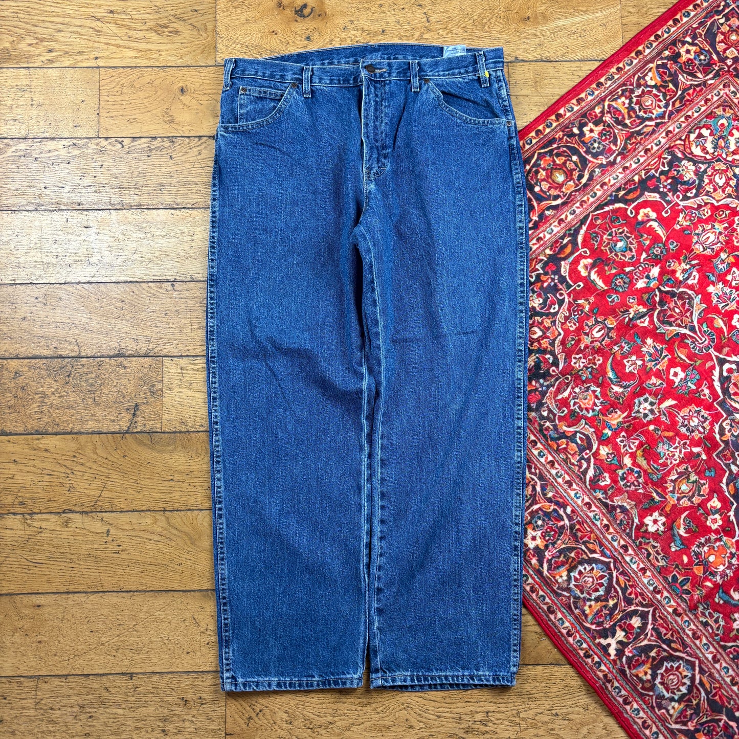 Vintage Dickies Workwear Carpenter Baggy Blue Trousers - 36
