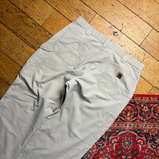 Vintage Carhartt Workwear Carpenter Cream Baggy Trousers - 38R