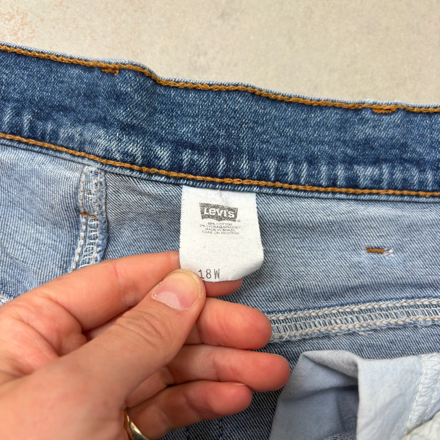 Vintage Levis Blue Baggy Denim Shorts - 36
