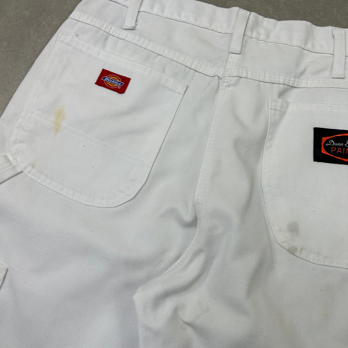 Vintage Dickies Workwear Carpenter Baggy White Shorts - 34