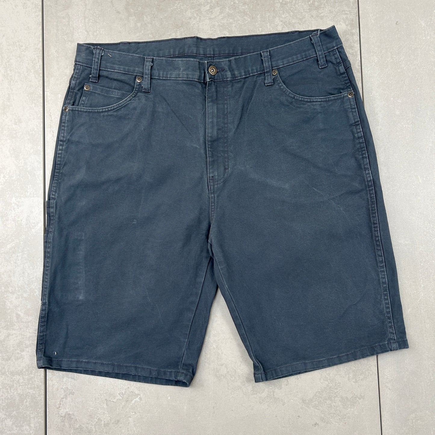 Vintage Dickies Workwear Carpenter Navy Blue Baggy Shorts - 40