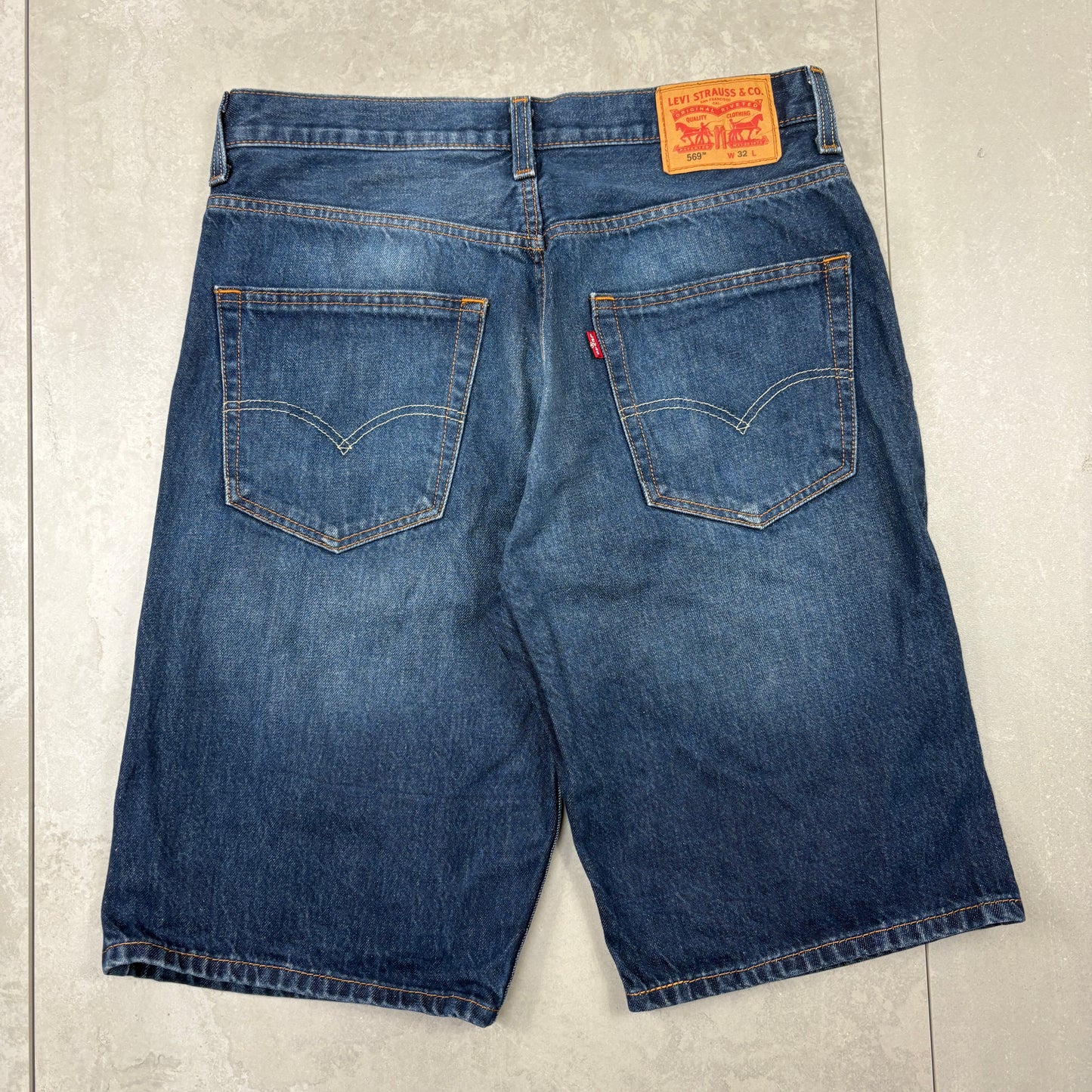 Vintage Levis 569 Blue Baggy Denim Shorts - 32