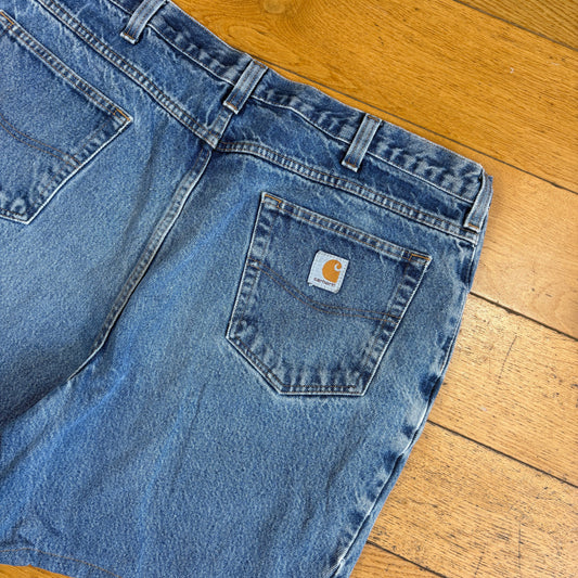 Vintage Carhartt Blue Workwear Baggy Carpenter Jorts Shorts - 38