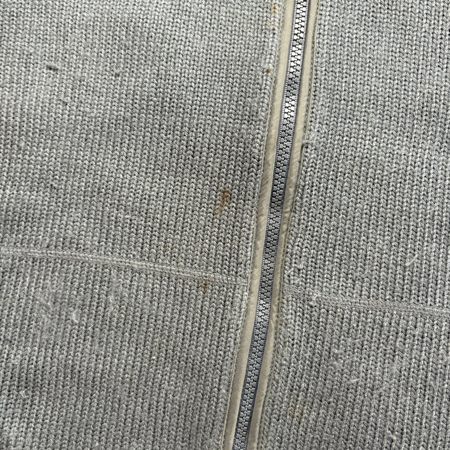 Vintage Stussy Grey Double Zip Chunky Knit Jumper - L