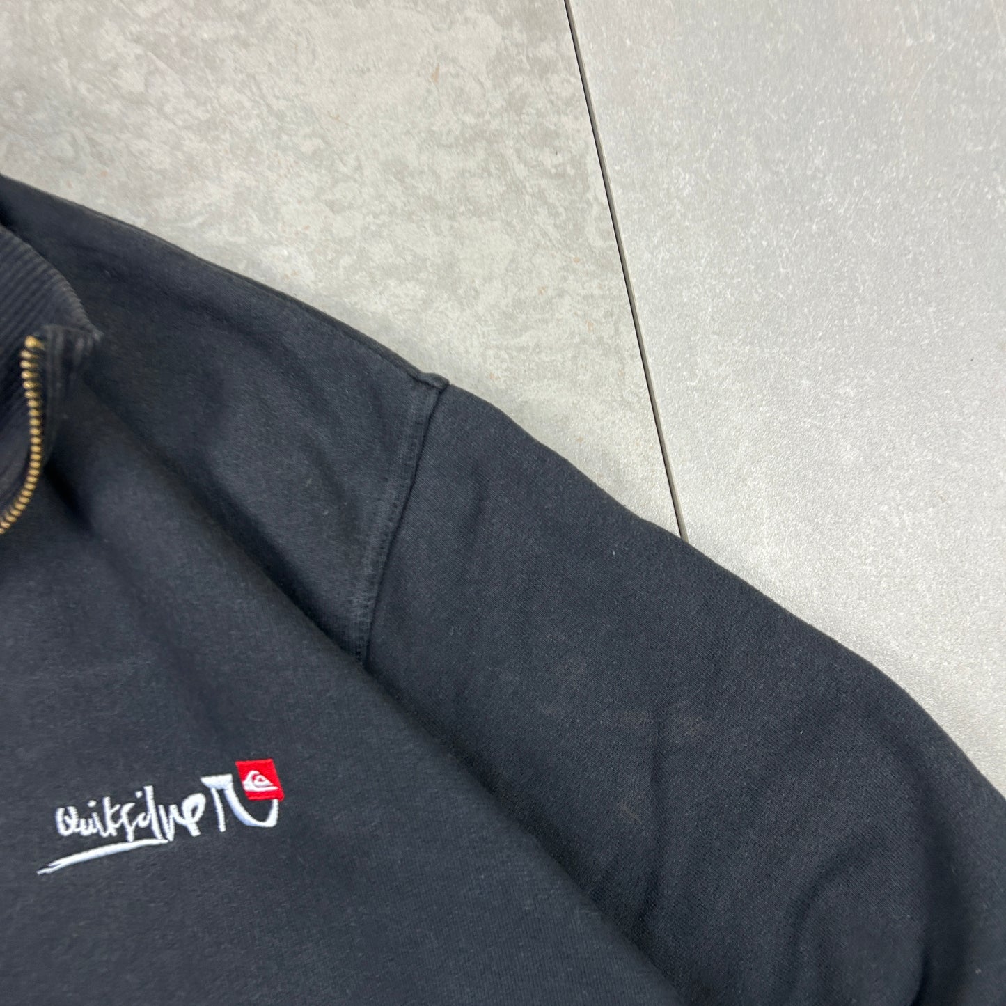 Vintage 00s Quiksilver Embroidered Full Zip Black Sweatshirt - L