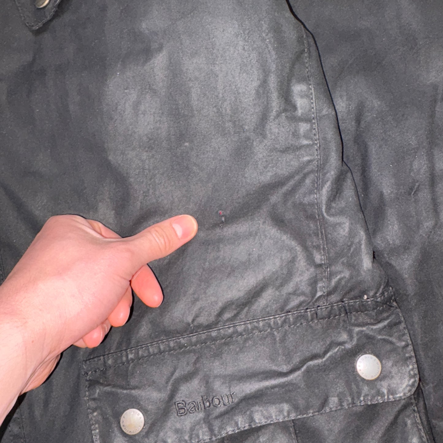 Vintage Black Barbour Wax Jacket - L