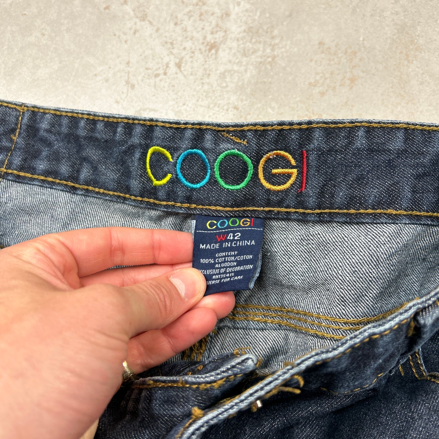 Vintage Coogi Embroidered Hip Hop Baggy Blue Shorts Jorts - 40