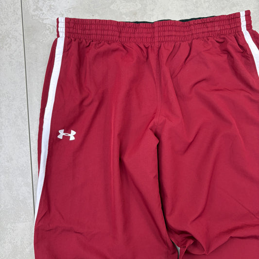 Vintage Under Armour Burgundy Baggy Tracksuit Track Pants Bottoms - XXL