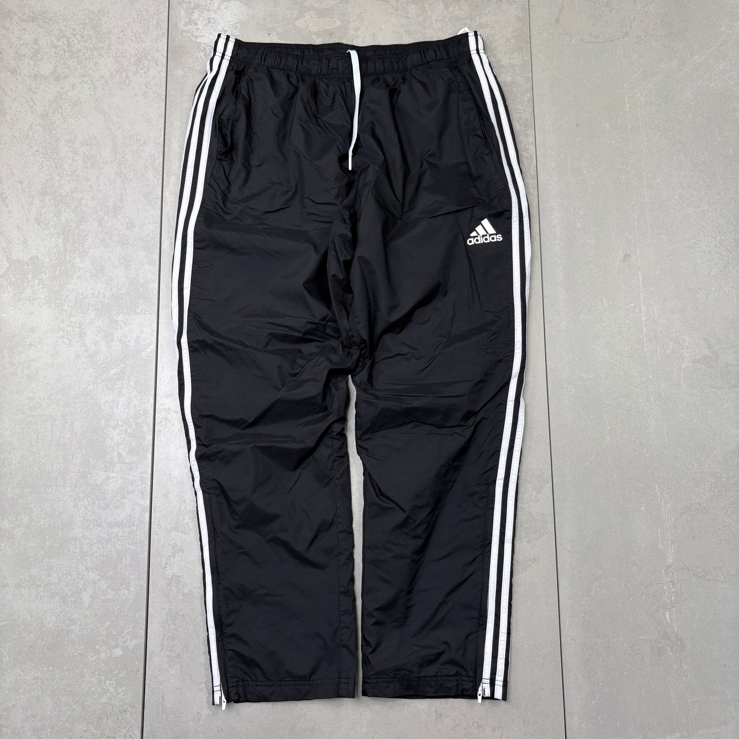 Vintage Adidas Black Baggy Tracksuit Sweatpants Track Pants Bottoms - XL