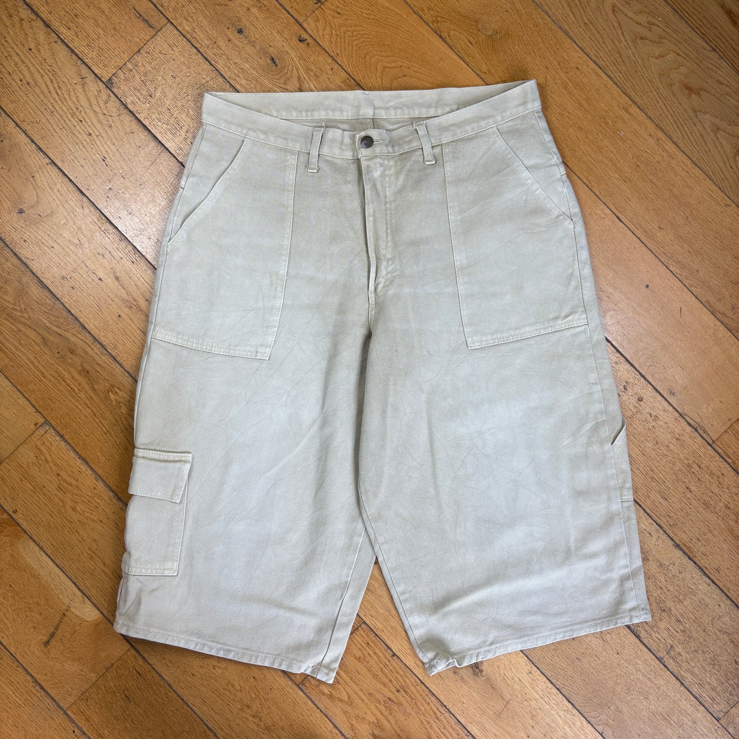 Vintage Carpenter Cream Hip Hop Baggy Shorts Jorts - 38