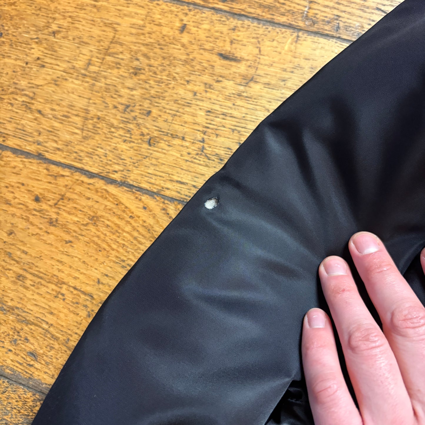 Vintage Black Bomber Aviator Puffer Jacket - M