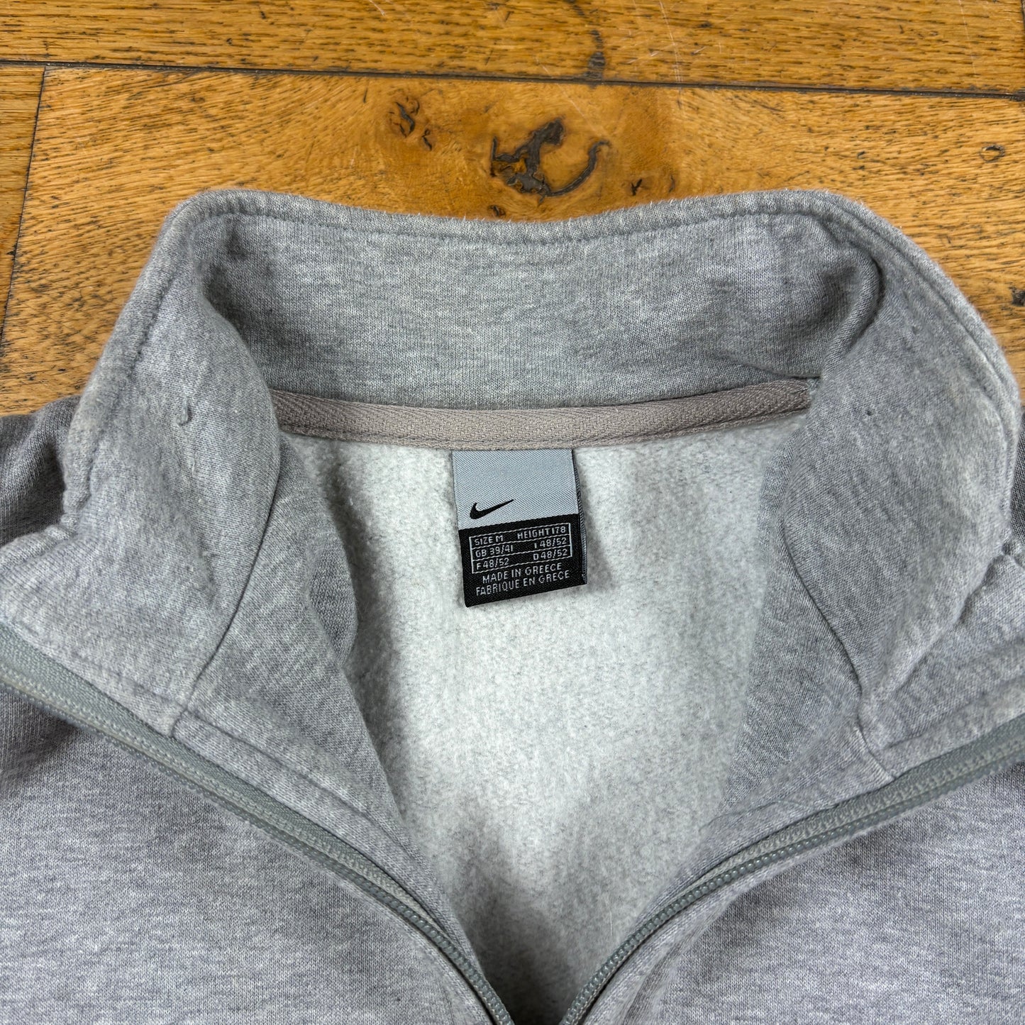 Vintage Nike Grey Zip Embroidered Sweatshirt - M