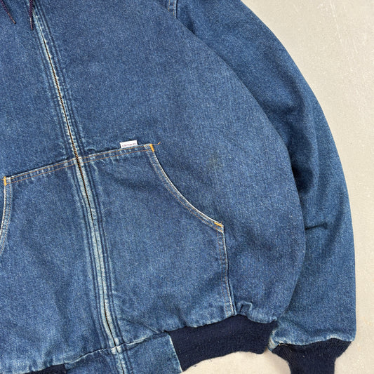 Vintage 1989 Carhartt Active Blue Denim Workwear Jacket - XXL