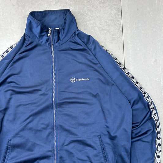 Vintage 90s Sergio Tacchini Navy Tracksuit Track Shell Windbreaker Jacket - XL