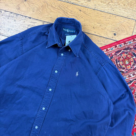 Vintage Ralph Lauren Blue Embroidered Shirt - M