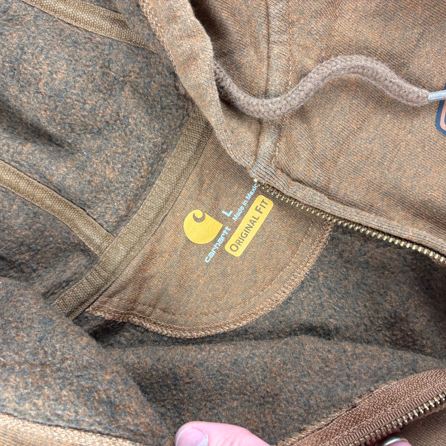 Vintage Carhartt Brown Hoodie Sweatshirt - XL
