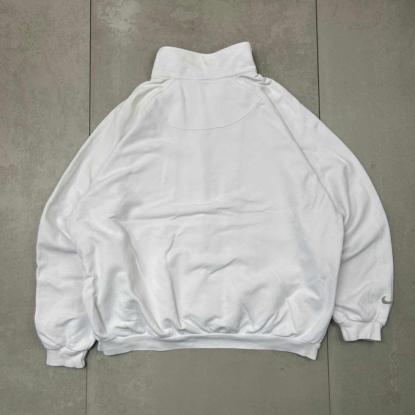 Vintage 90s Nike Court White Embroidered Zip Sweatshirt - XL