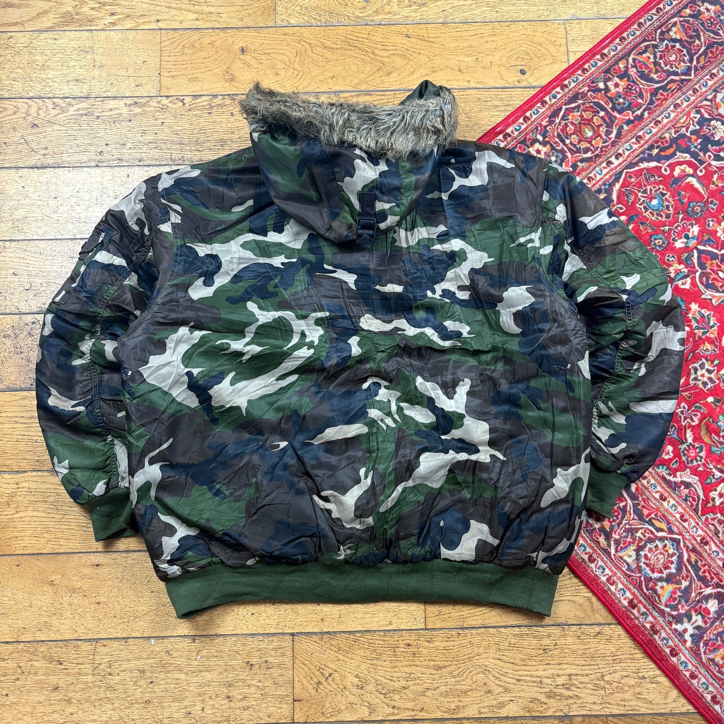 Vintage Green Camo MA-1 Bomber Jacket - XXL