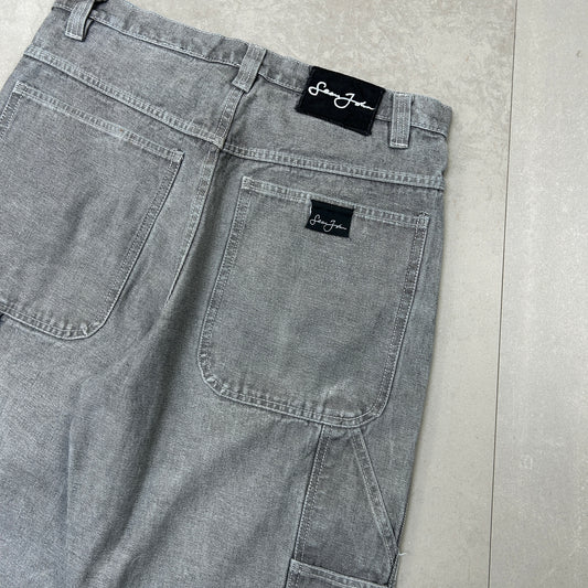 Vintage Sean John Embroidered Hip Hop Baggy Grey Shorts Jorts - 35