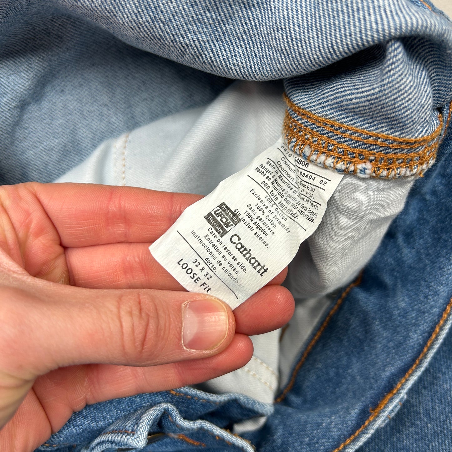 New Carhartt Double Knee Carpenter Blue Baggy Jeans - 34