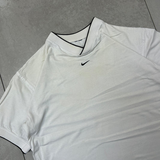 Vintage Nike Swoosh White Embroidered T-Shirt - L