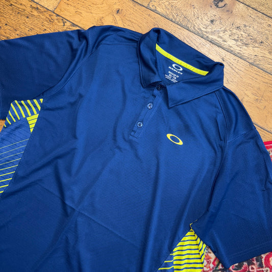 Vintage Oakley Blue Sport Golf Polo Shirt - XL