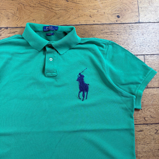 Vintage Ralph Lauren Big Pony Embroidered Green Polo T-Shirt - L