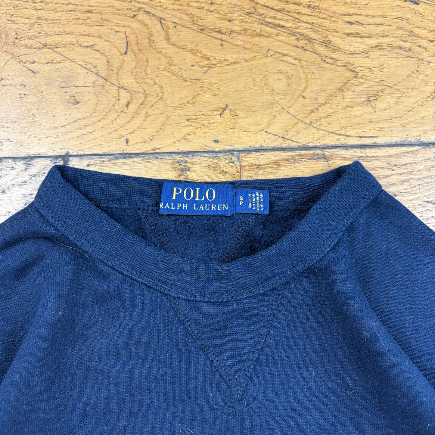 Vintage Ralph Lauren Navy Embroidered Sweatshirt - S