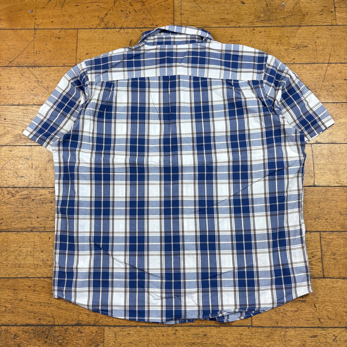 Vintage Carhartt Blue Check Workwear Short Sleeve Shirt - 2XL
