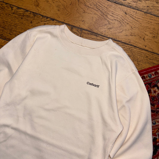 Vintage Carhartt Cream Waffle Long Sleeve T-Shirt - XS