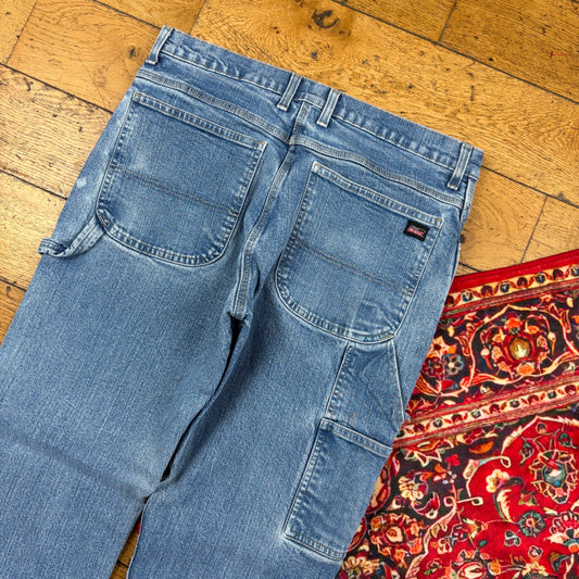 Vintage Dickies Blue Workwear Carpenter Baggy Jeans - 34