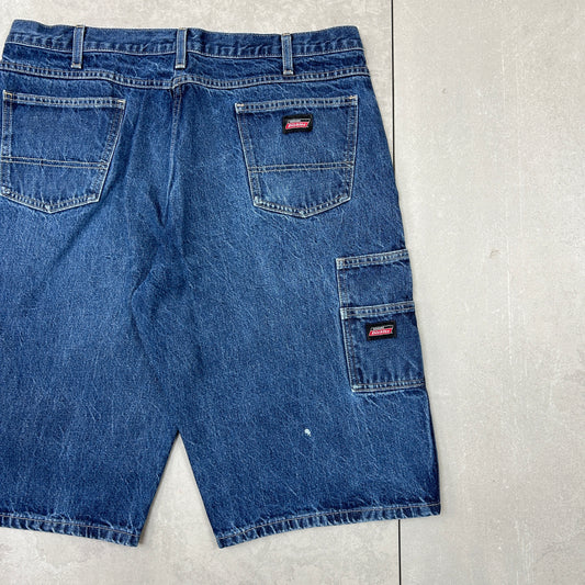 Vintage Dickies Workwear Carpenter Baggy Blue Shorts - 38