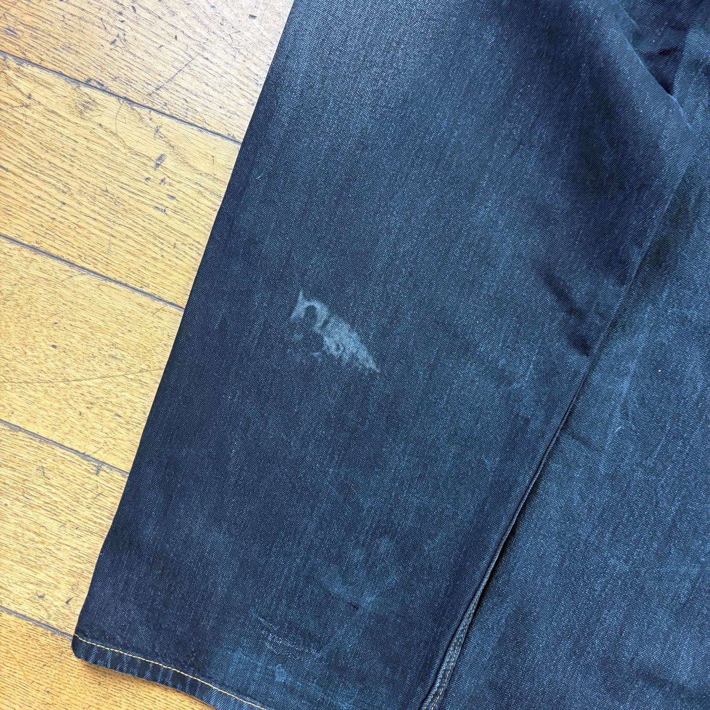 Vintage Black Embroidered Y2K Hip Hop Baggy Jeans - 34