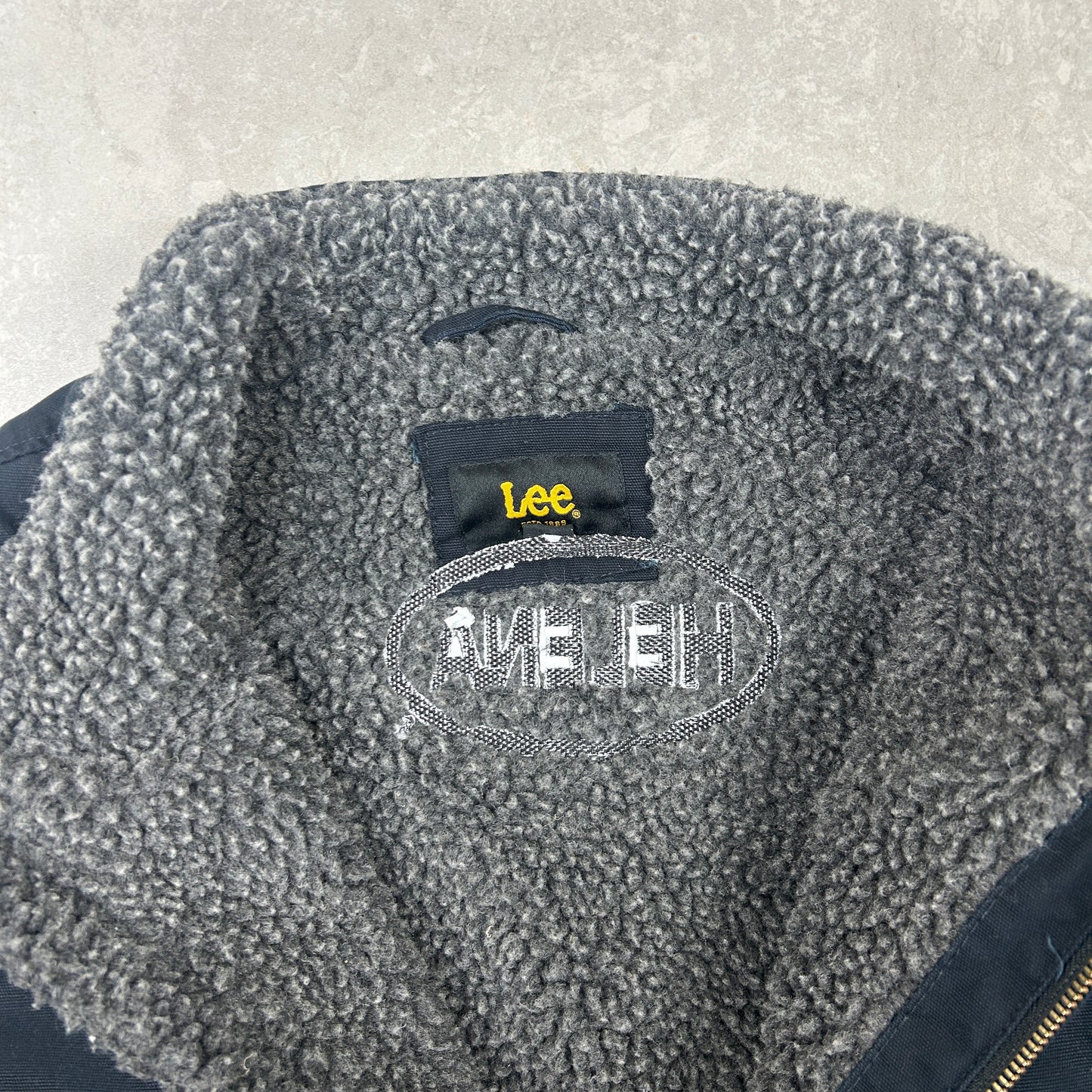 Vintage Lee Fleece Lined Workwear Black Gilet Vest - L