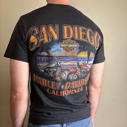 Vintage Harley Davidson Black Graphic T-Shirt - S