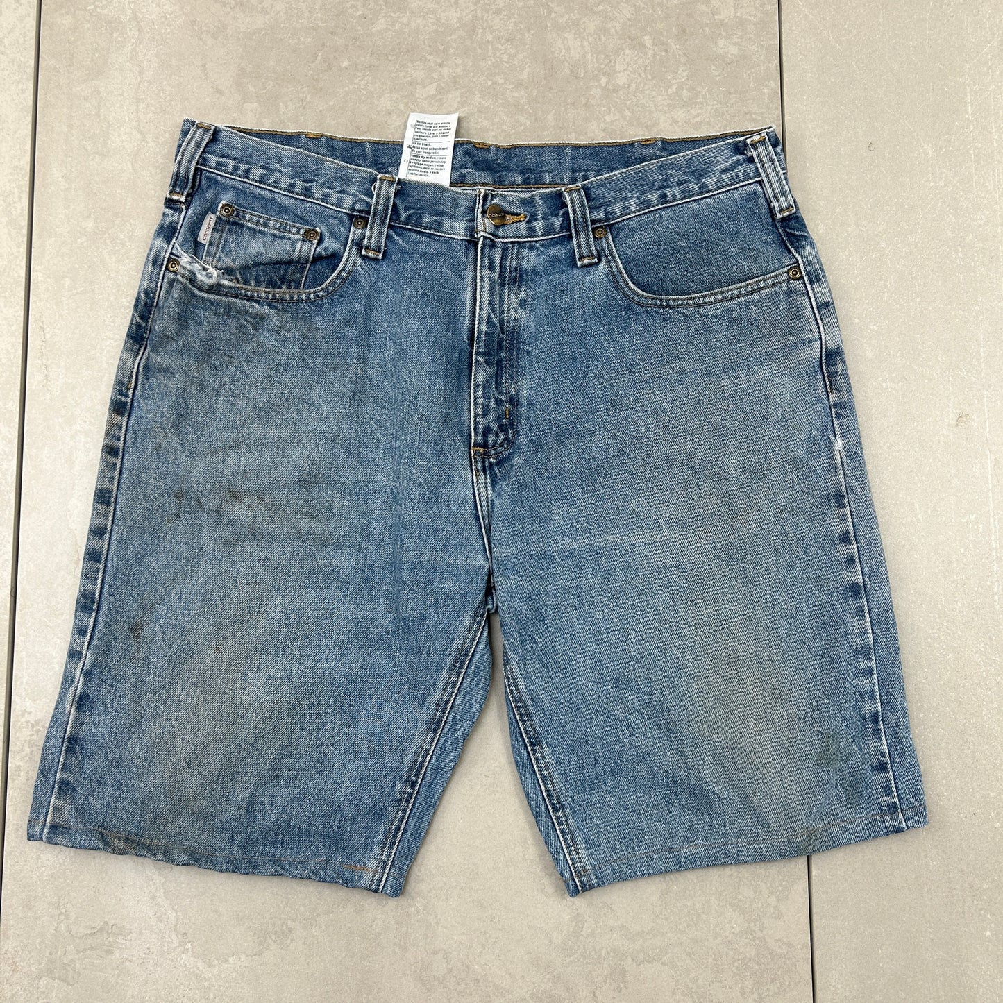 Vintage Carhartt Workwear Baggy Blue Carpenter Shorts - 38