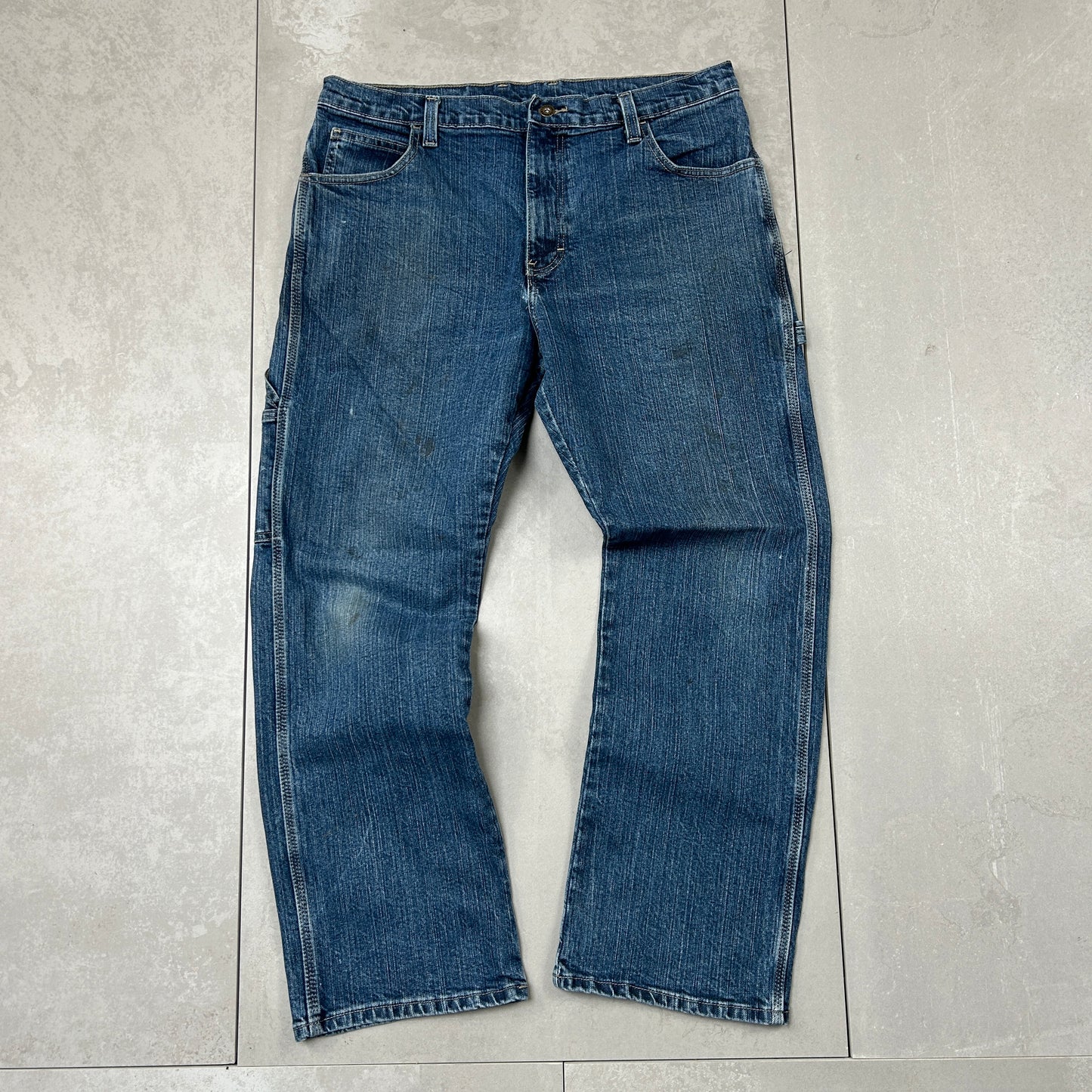 Vintage Dickies Workwear Carpenter Baggy Blue Jeans - 34