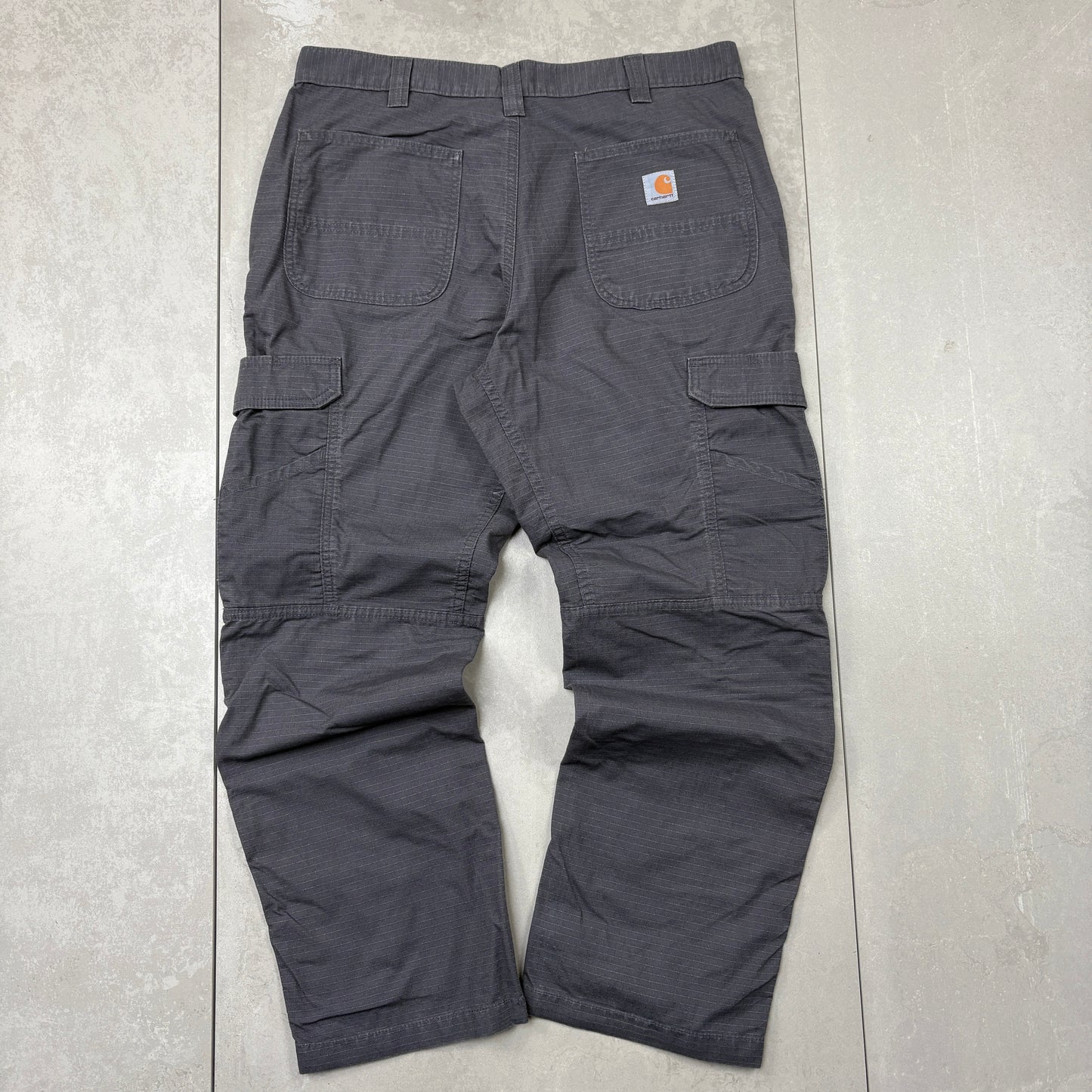 Vintage Carhartt Grey Workwear Cargo Baggy Trousers - 36
